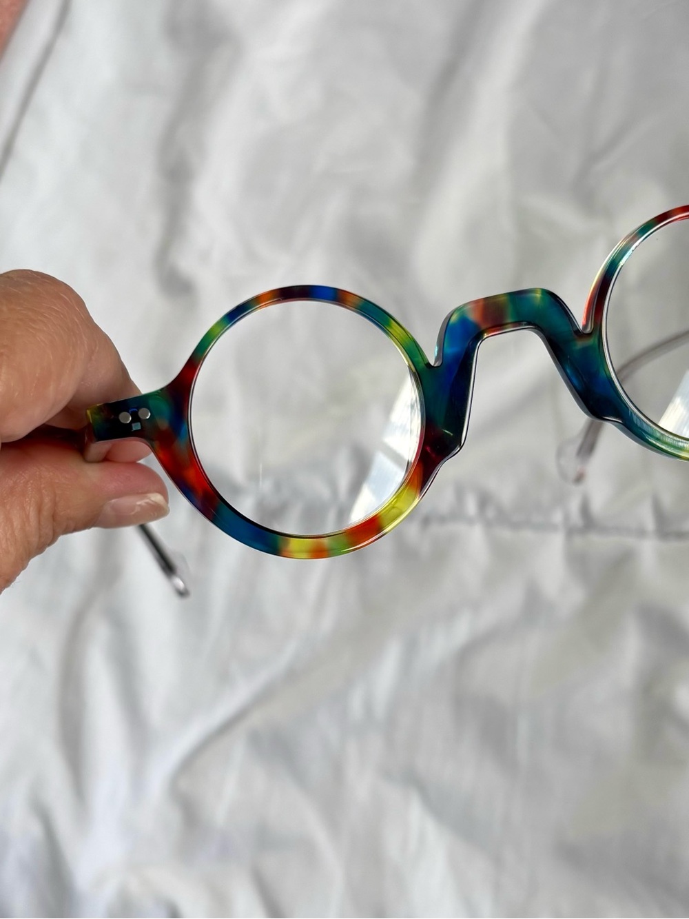 Colorful Round Glasses • Rainbow Acetate Frames